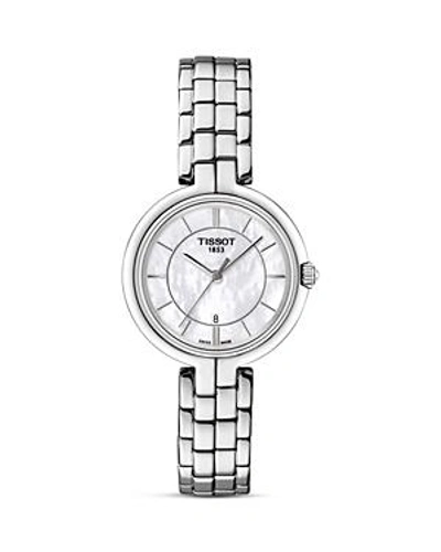 Shop Tissot Flamingo Women's Quartz Watch With Mother Of Pearl Dial, 26mm In White
