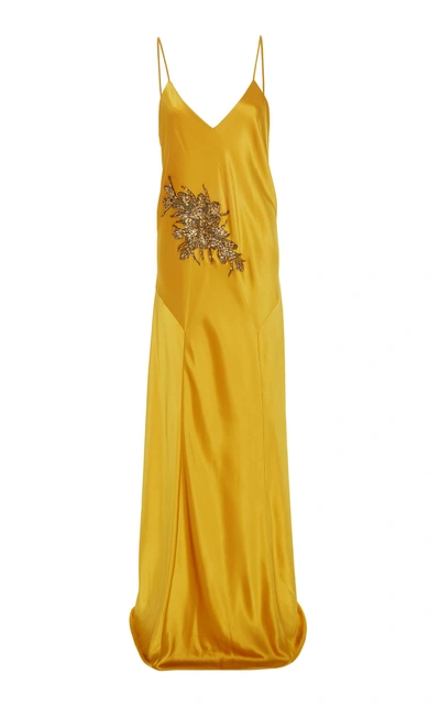 Shop Mestiza New York Carmen Diamond Slip Gown In Yellow