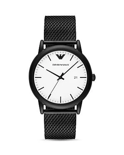 Shop Armani Collezioni Luigi Watch, 43mm In White/black