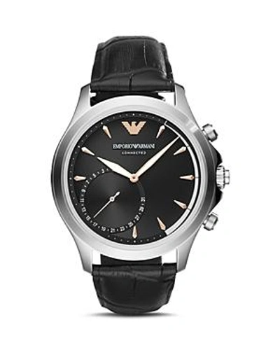 Shop Armani Collezioni Armani Hybrid Smartwatch, 43mm In Black