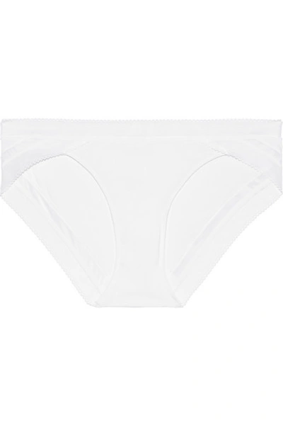 Shop Calvin Klein Underwear Icon Stretch-satin Briefs In White