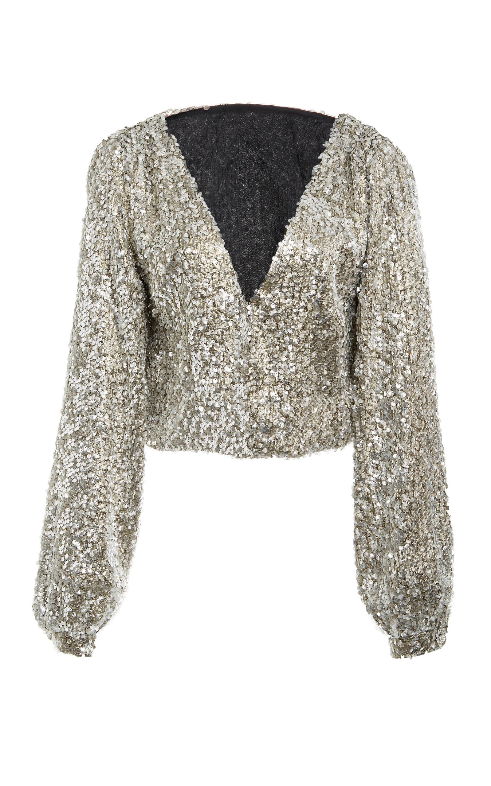 Breelayne Fiorello Embellished Open Top In Silver | ModeSens