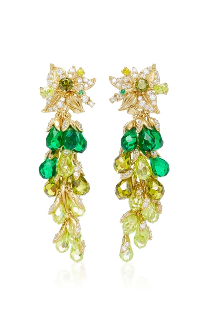 Shop Anabela Chan Emerald Coralbell Earrings In Green