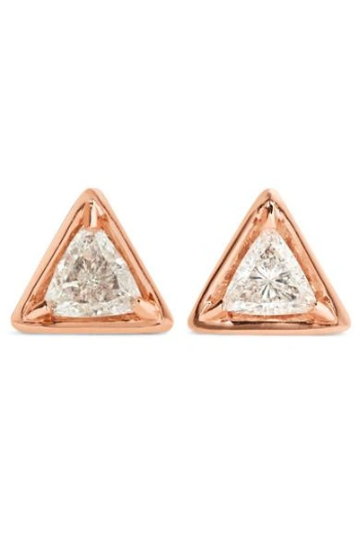 Shop Anita Ko 18-karat Rose Gold Diamond Earrings