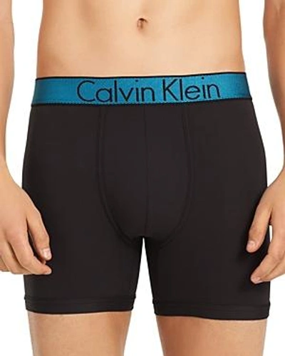 Shop Calvin Klein Customized Stretch Boxer Briefs In Black/blue