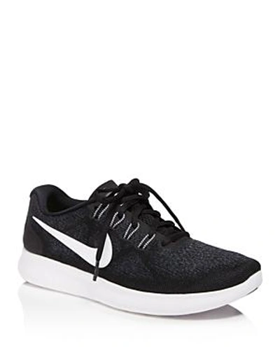 Shop Nike Women's Free Rn 2017 Lace Up Sneakers In Black/white/dark Gray