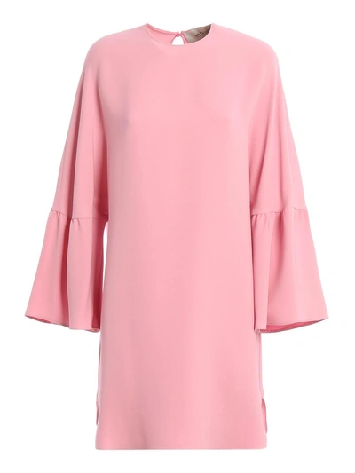 Shop Valentino Bell-sleeves Dress In Pink & Purple
