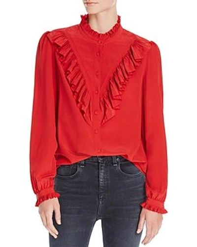 Shop Zadig & Voltaire Taccora Deluxe Ruffled Shirt In Red