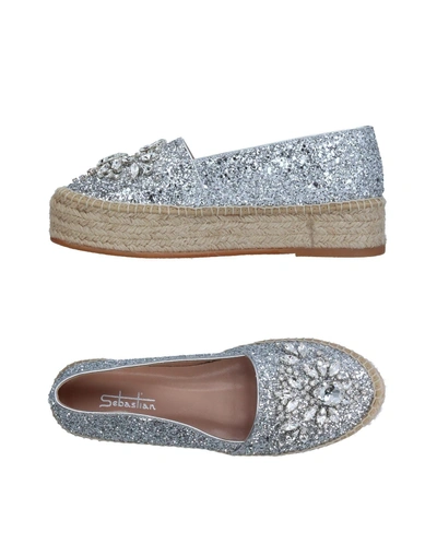 Shop Sebastian Espadrilles In Silver