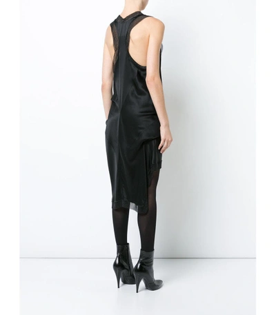 Shop Alexander Wang Black Mesh Trim Slip Dress