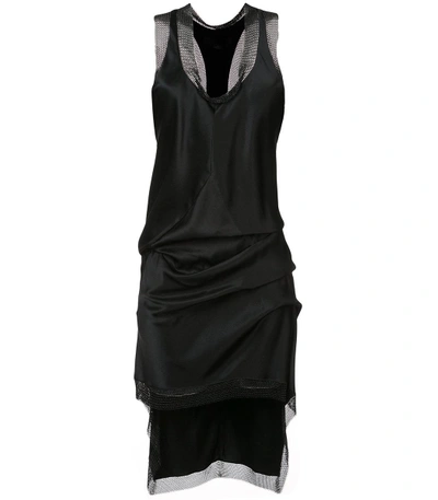 Shop Alexander Wang Black Mesh Trim Slip Dress