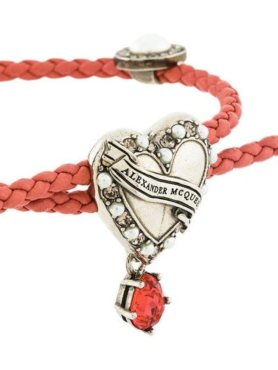 Shop Alexander Mcqueen Heart Friendship Bracelet - Pink