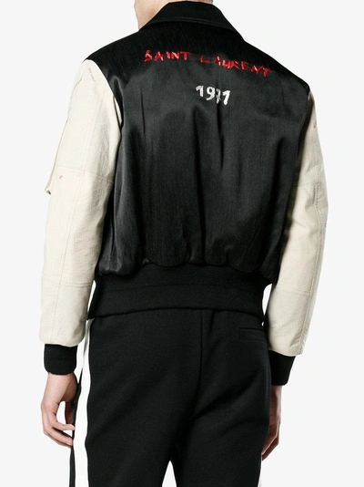 Shop Saint Laurent Army Bomber Jacket In Black