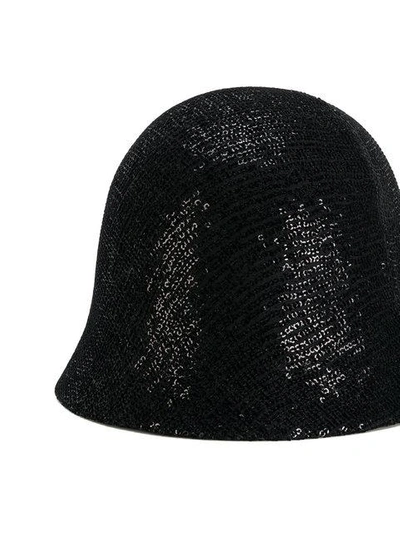 Shop Maison Michel Sequin Embellished Cloche Hat In Black