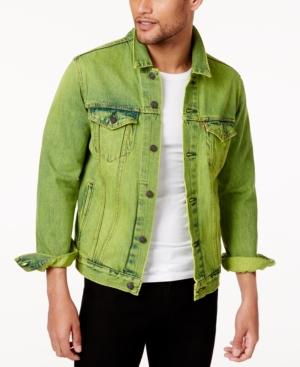 levi's neon green trucker jacket