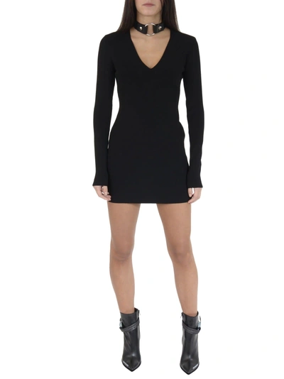 Shop Alyx Knit Dress With Bondage Chocker In Black