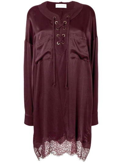 Shop Faith Connexion Lace Trim Shirt Dress