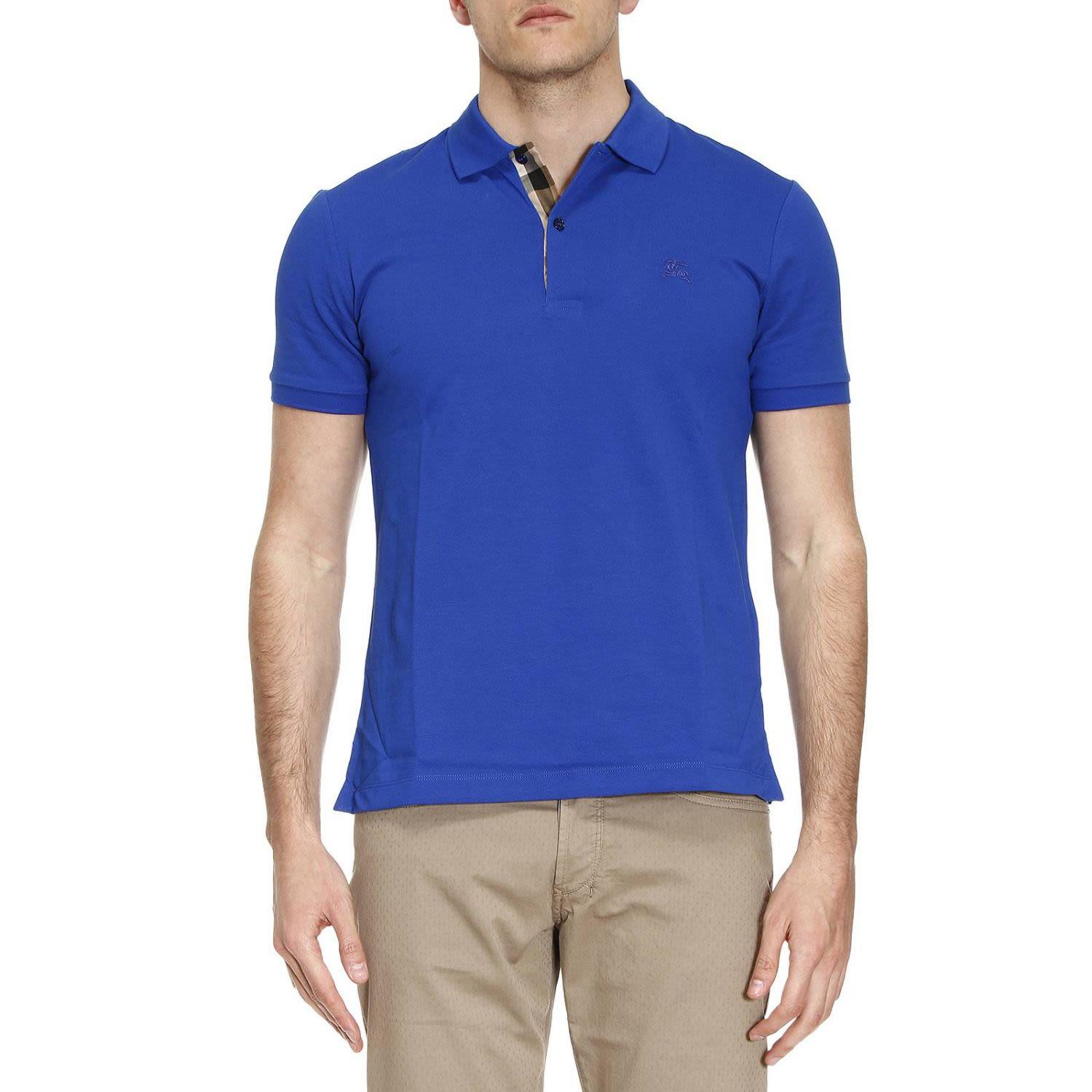 royal blue burberry polo