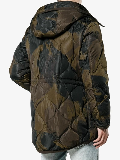 Shop Moncler Gaillon Feather Down Camouflage Jacket In Green