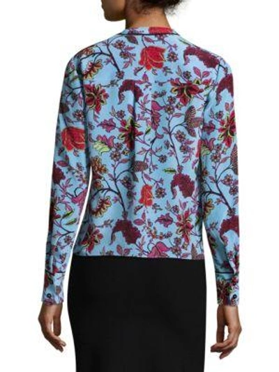 Shop Diane Von Furstenberg Silk Floral-print Shirt In Canton