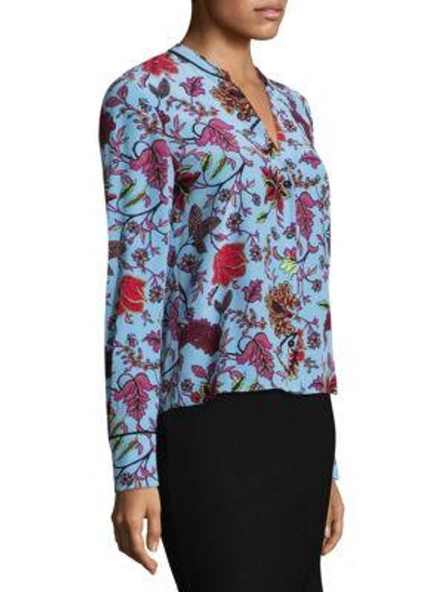 Shop Diane Von Furstenberg Silk Floral-print Shirt In Canton