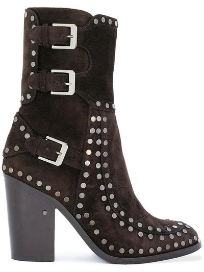 Shop Laurence Dacade Studded Boots In Brown