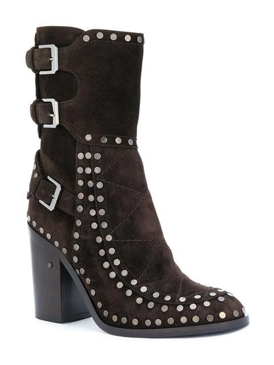 Shop Laurence Dacade Studded Boots In Brown