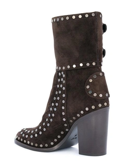 Shop Laurence Dacade Studded Boots In Brown