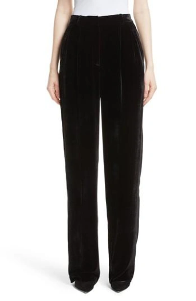 Shop Theory High Waist Luxe Velvet Pants In Black