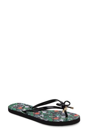 kate spade nova flip flops black