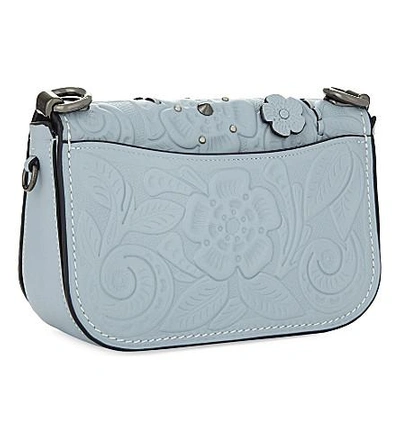 Shop Coach Swagger 20 Tearose Leather Cross-body Bag In Pale Blue