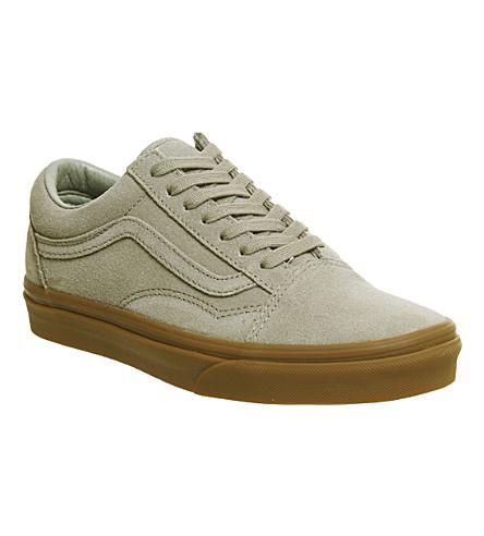 vans old skool suede and gum kahki trainers