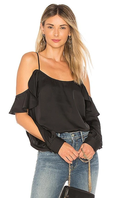 Shop L'academie The Open Sleeve Blouse In Black