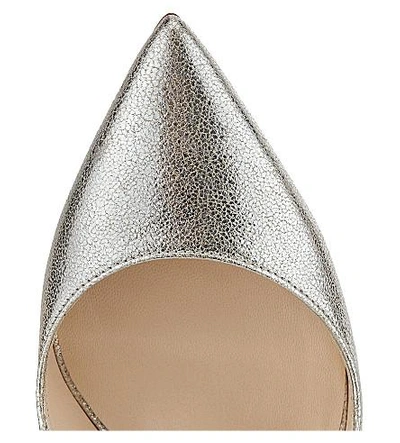 Shop Jimmy Choo Lancer 100 Glitter Leather Pointed Courts In Champagne