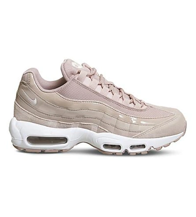 Shop Nike Air Max 95 Leather And Mesh Sneakers In Particle Pink White