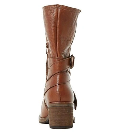 Shop Dune Rockerr Leather Boots In Tan-leather