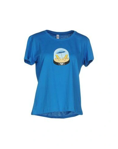 Shop Moschino Swim Moschino Woman T-shirt Blue Size L Cotton