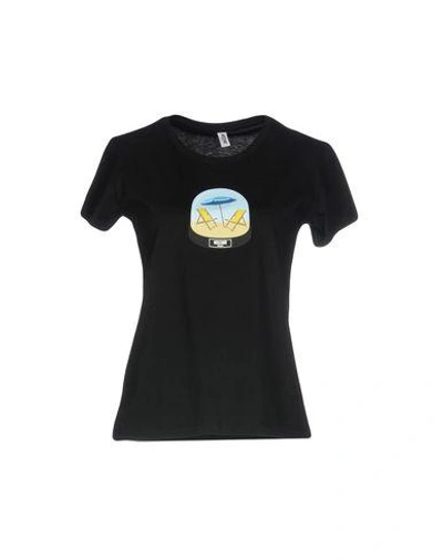 Shop Moschino Swim T-shirts In Black