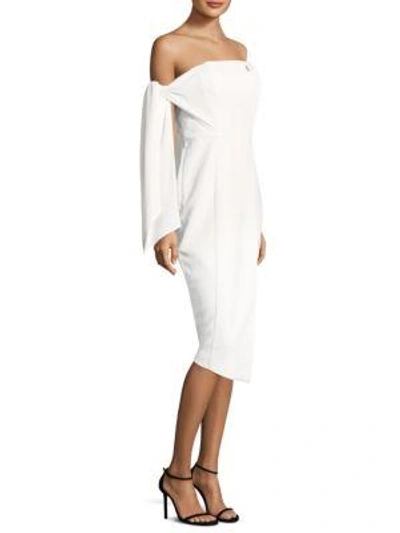 Shop Misha Collection Romi Structured Midi Dress In Ivory