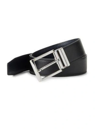 Shop Ferragamo Adjustable & Reversible Classic Buckle Belt In Black