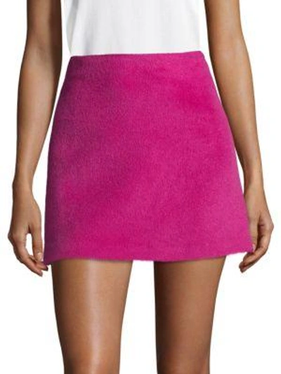 Shop Helmut Lang Re-edition Capsule Alpaca Mini Skirt In Magenta