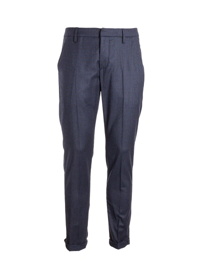 Shop Dondup Checked Trousers In Blue
