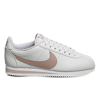 Shop Nike Classic Cortez Og Leather Trainers In Light Bone Pink