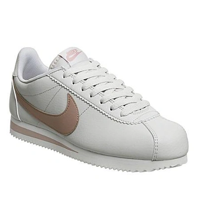 Shop Nike Classic Cortez Og Leather Trainers In Light Bone Pink