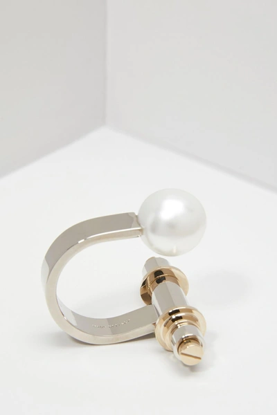 Shop Givenchy Pearl Ring In Silver