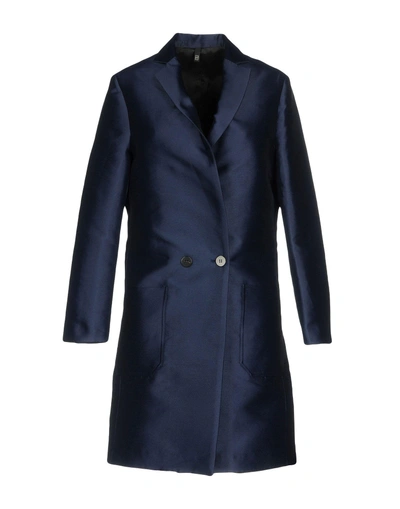 Shop Christian Pellizzari Coat In Dark Blue