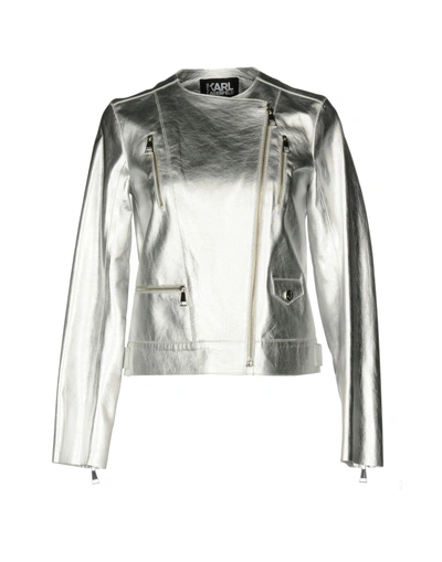 Shop Karl Lagerfeld Jackets In Silver