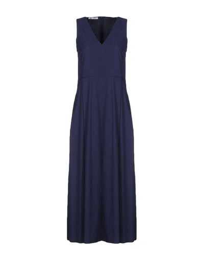 Shop Barena Venezia 3/4 Length Dresses In Dark Blue