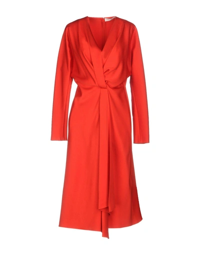 Shop Victoria Beckham Woman Midi Dress Red Size 2 Acetate, Viscose