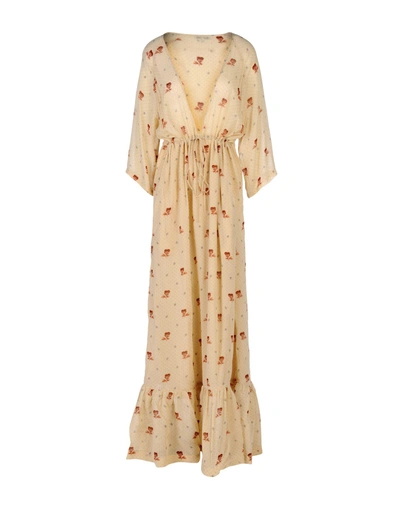 Ganni Newman Georgette Maxi Dress In Sand | ModeSens